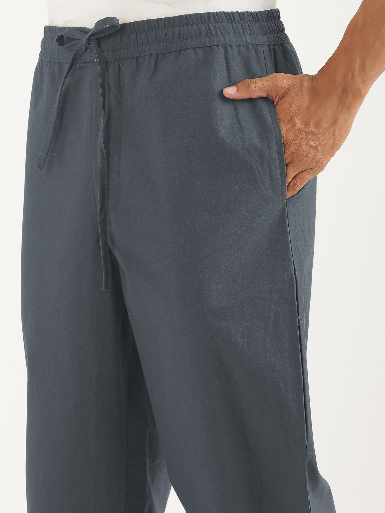 Men Cement Grey Cotton Pant
