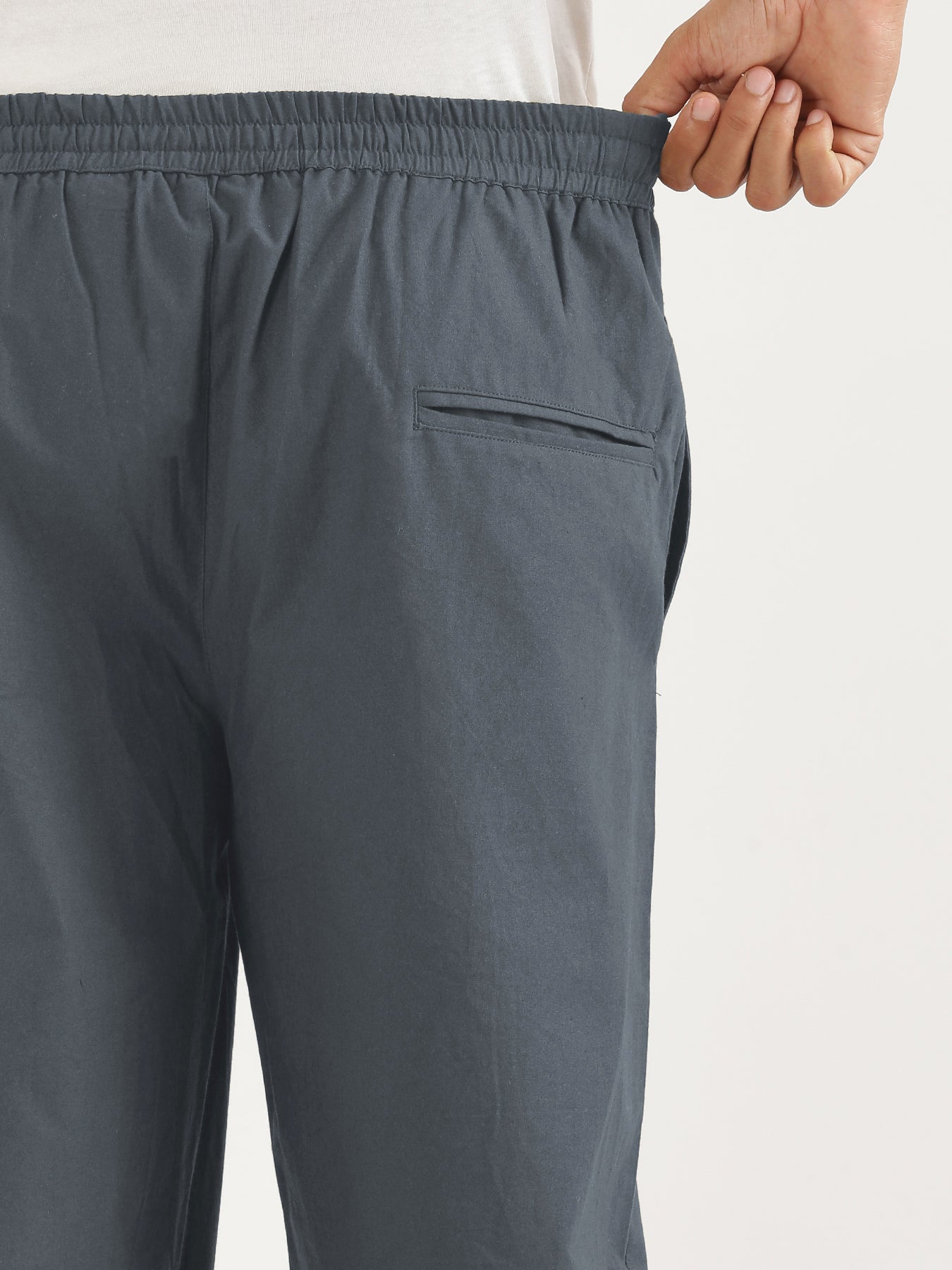 Men Cement Grey Cotton Pant