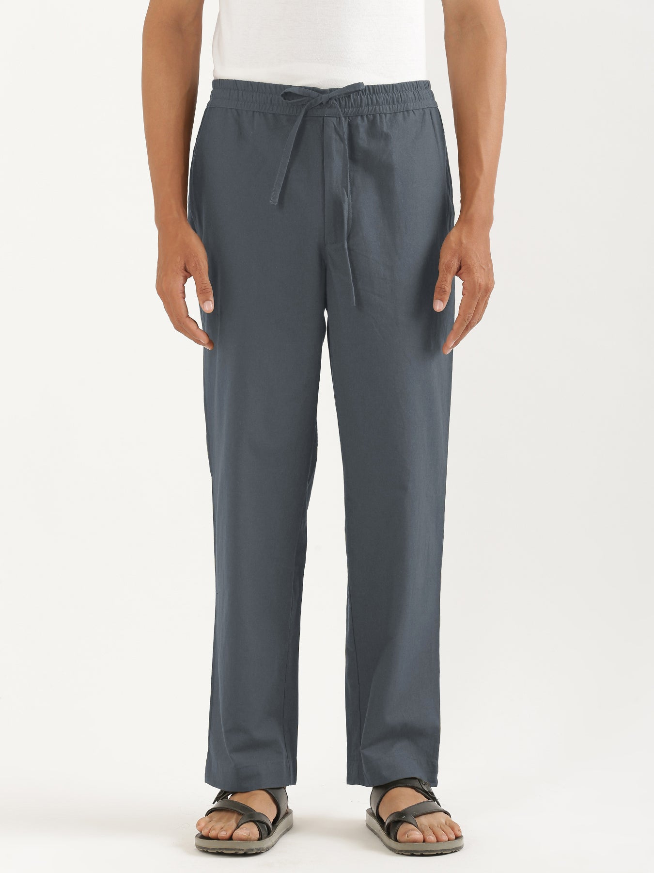 Men Cement Grey Cotton Pant