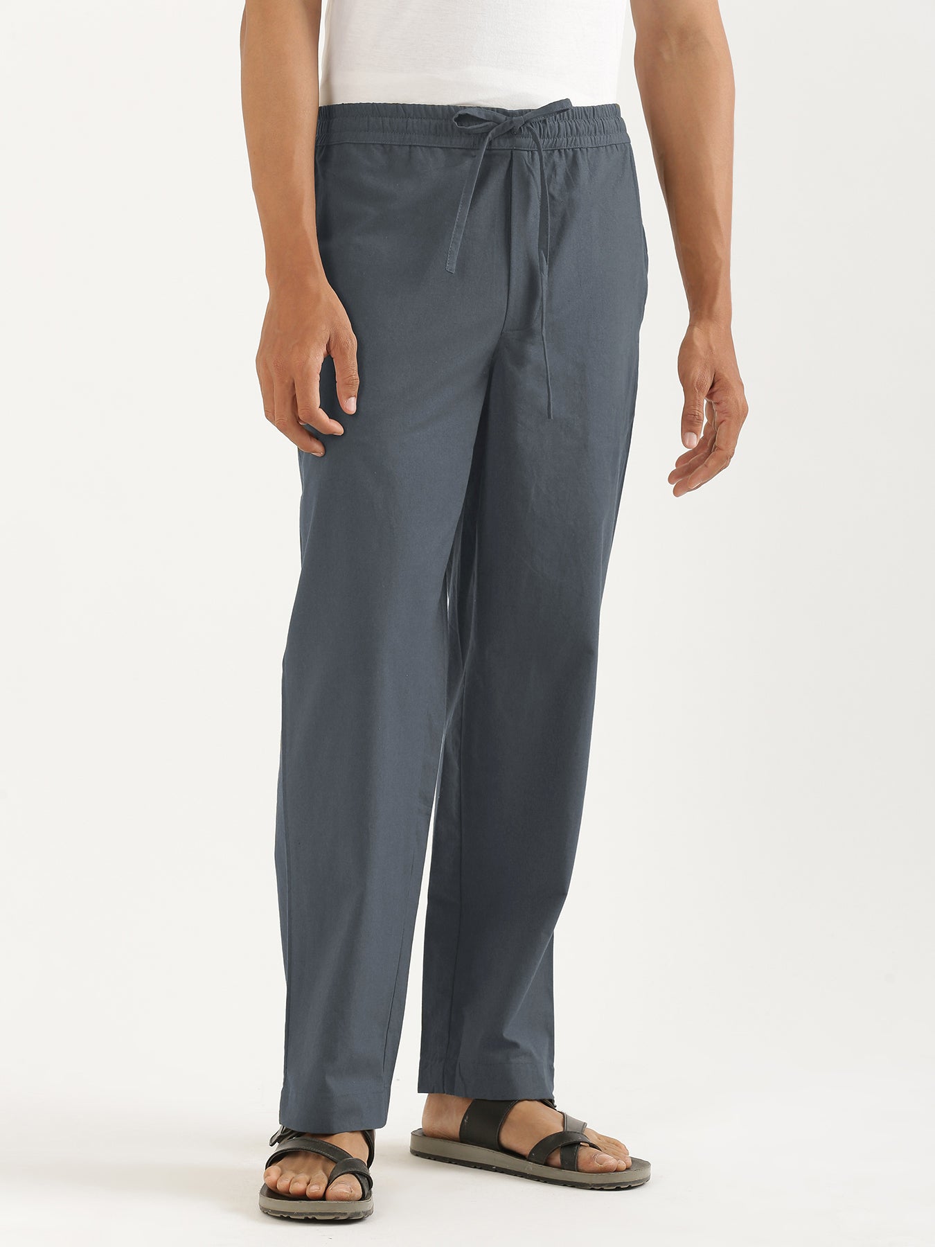 Men Cement Grey Cotton Pant