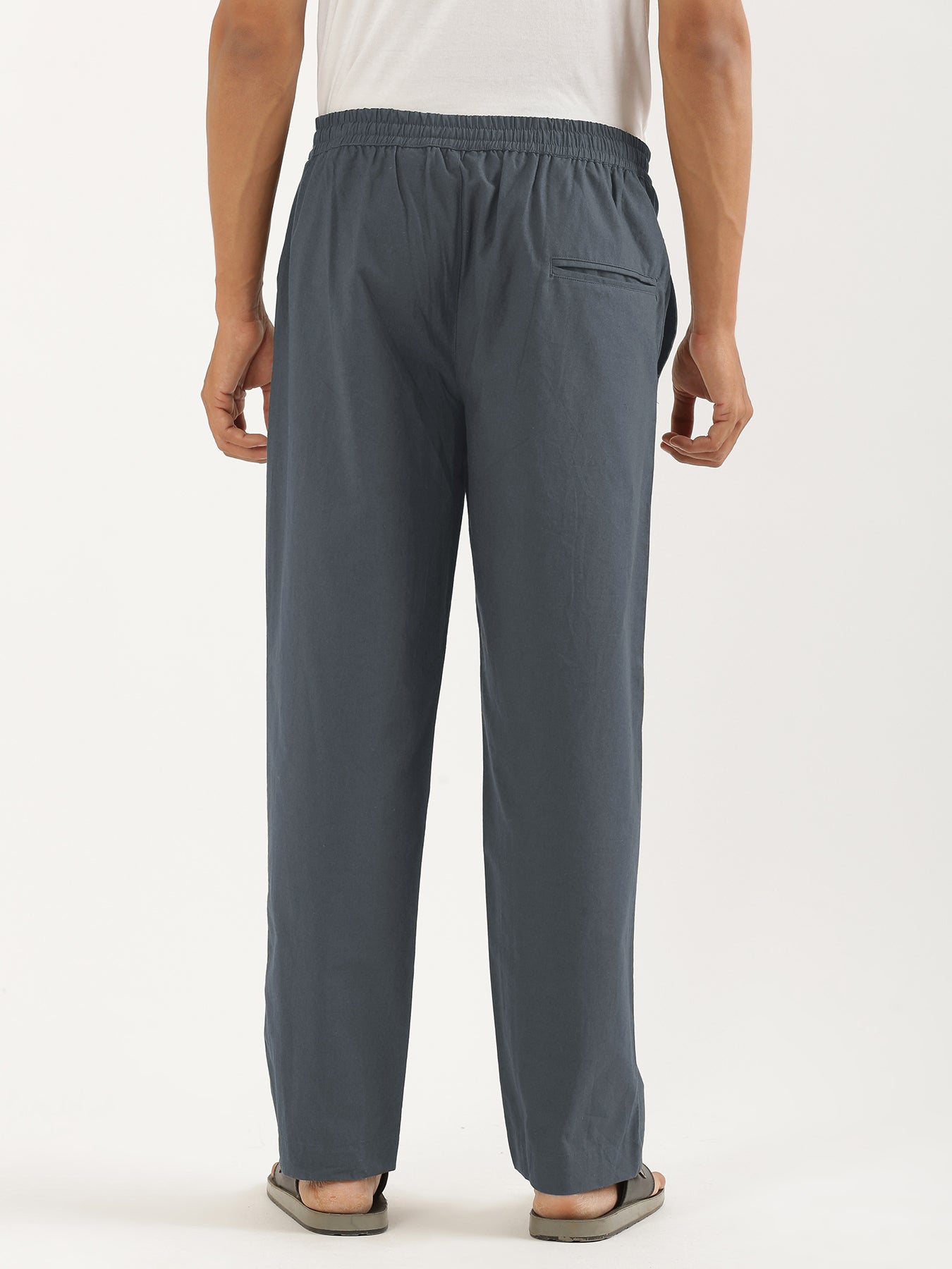 Men Cement Grey Cotton Pant