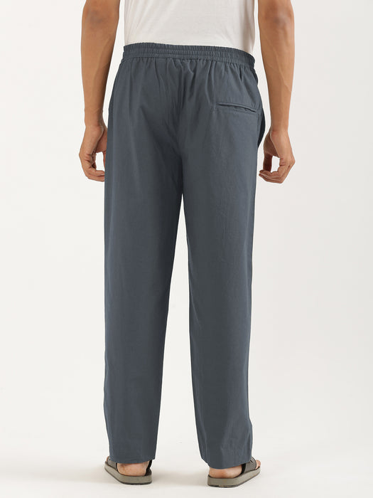 Men Cement Grey Cotton Pant