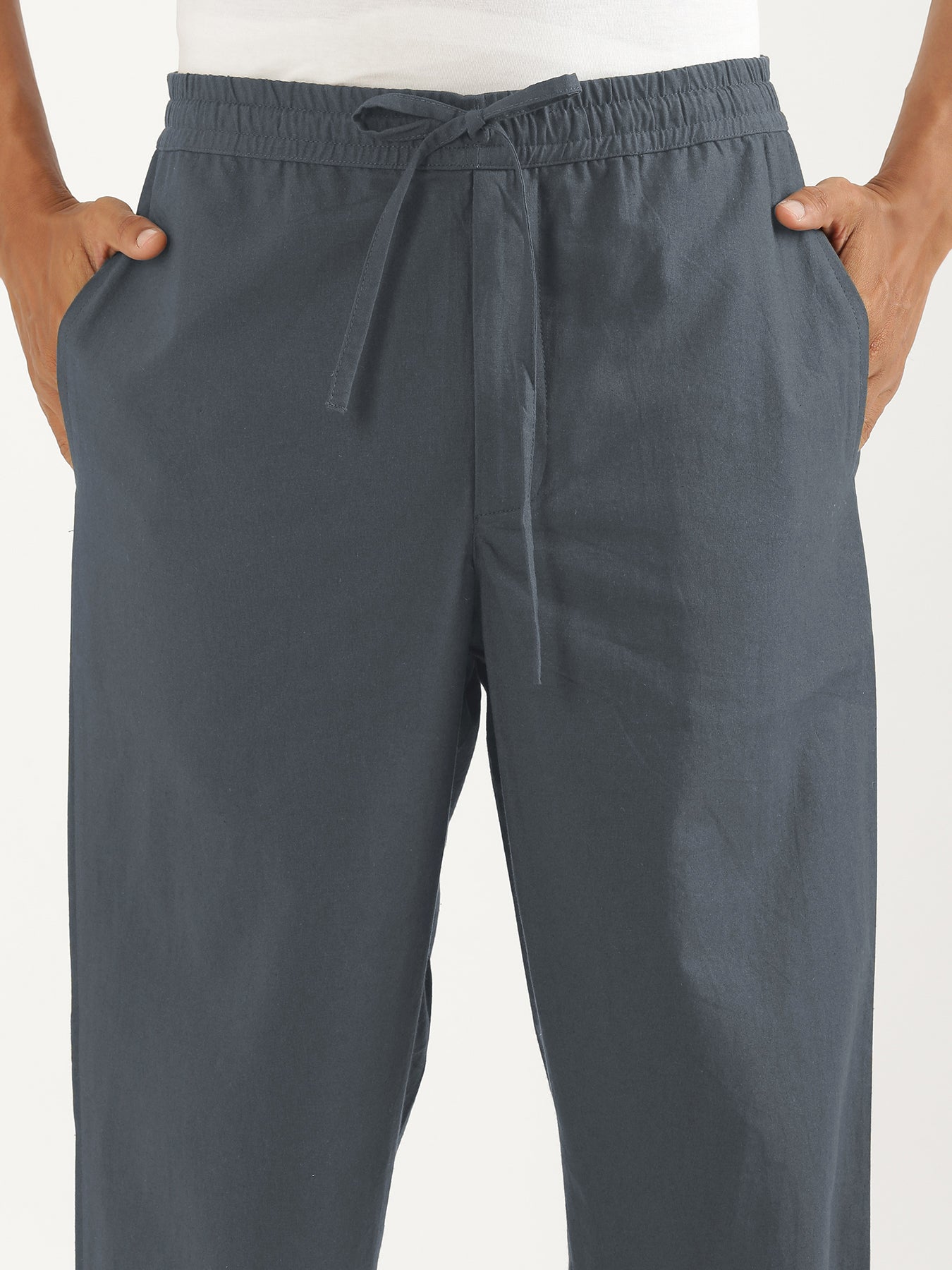 Men Cement Grey Cotton Pant