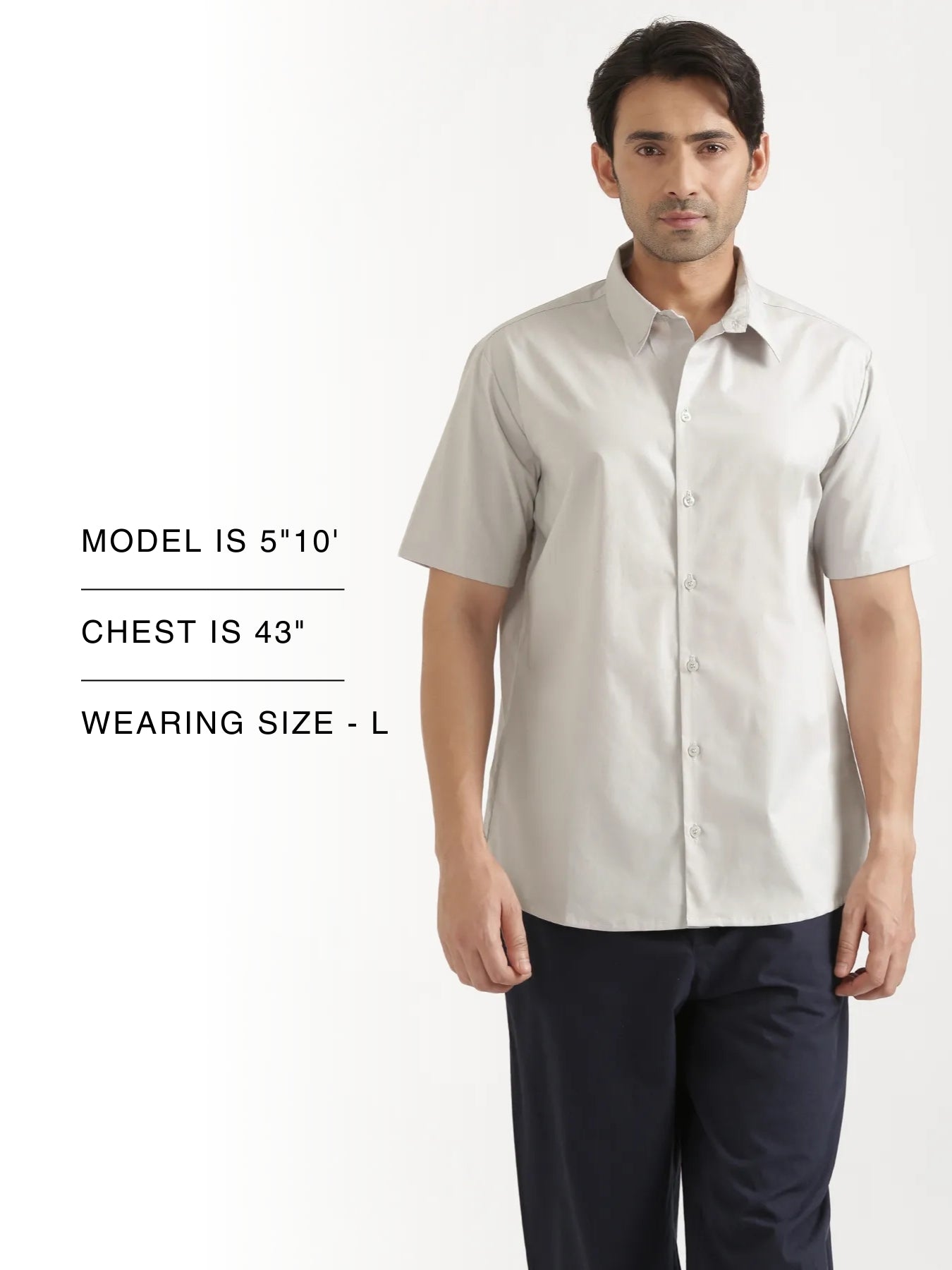 Men Light Grey Better Cotton Short Sleeve Shirt