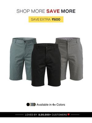 Pick Any 3 Men Tailored Cotton Shorts