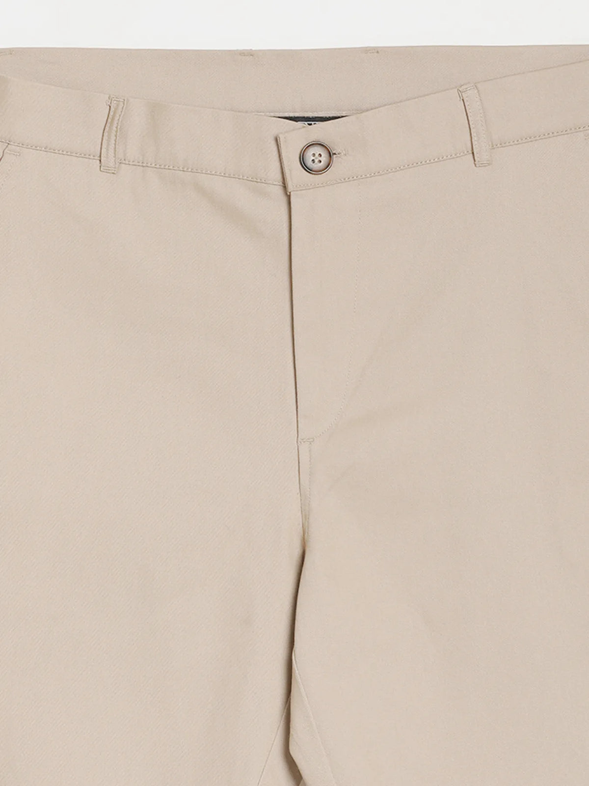 Men Beige Tailored Cotton Shorts