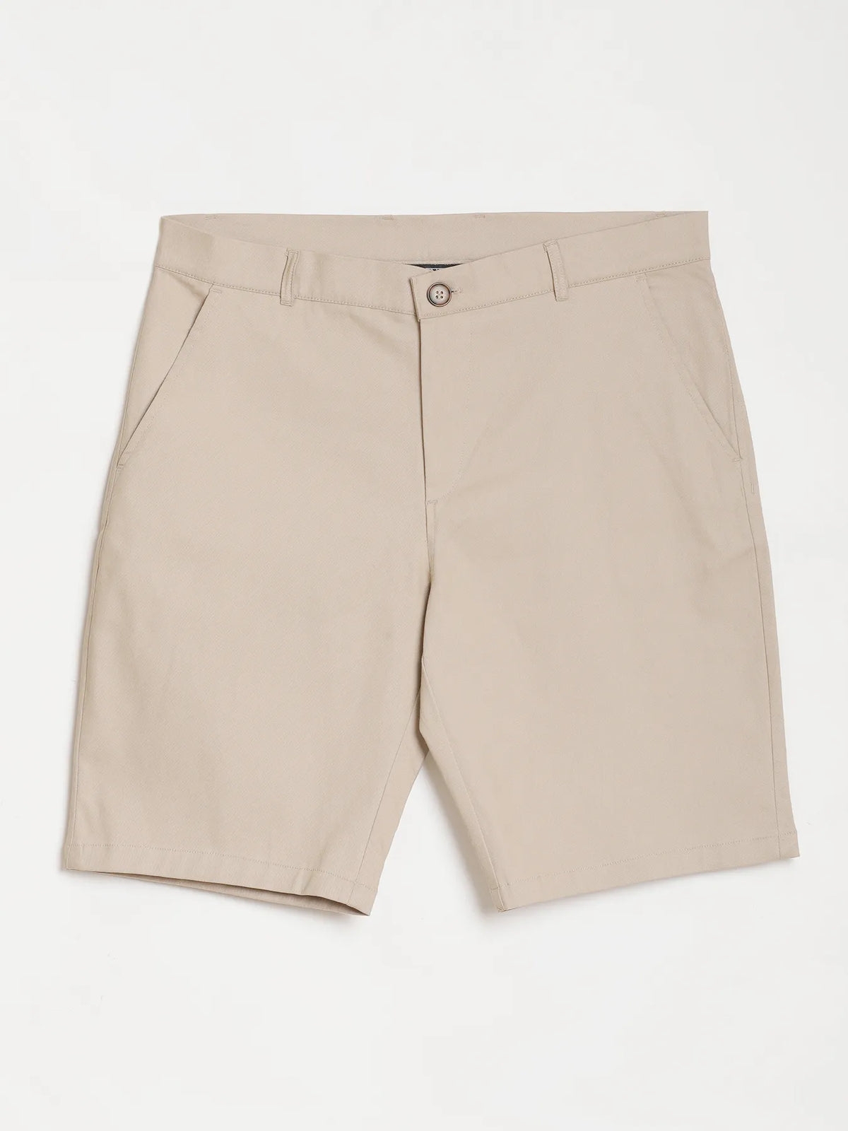 Men Beige Tailored Cotton Shorts