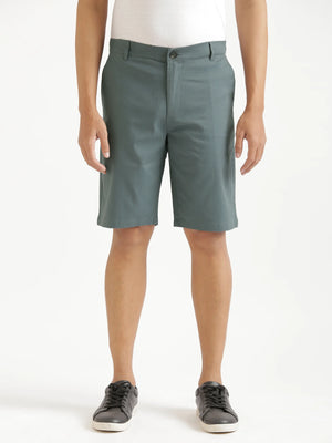 Men Grey Tailored Cotton Shorts