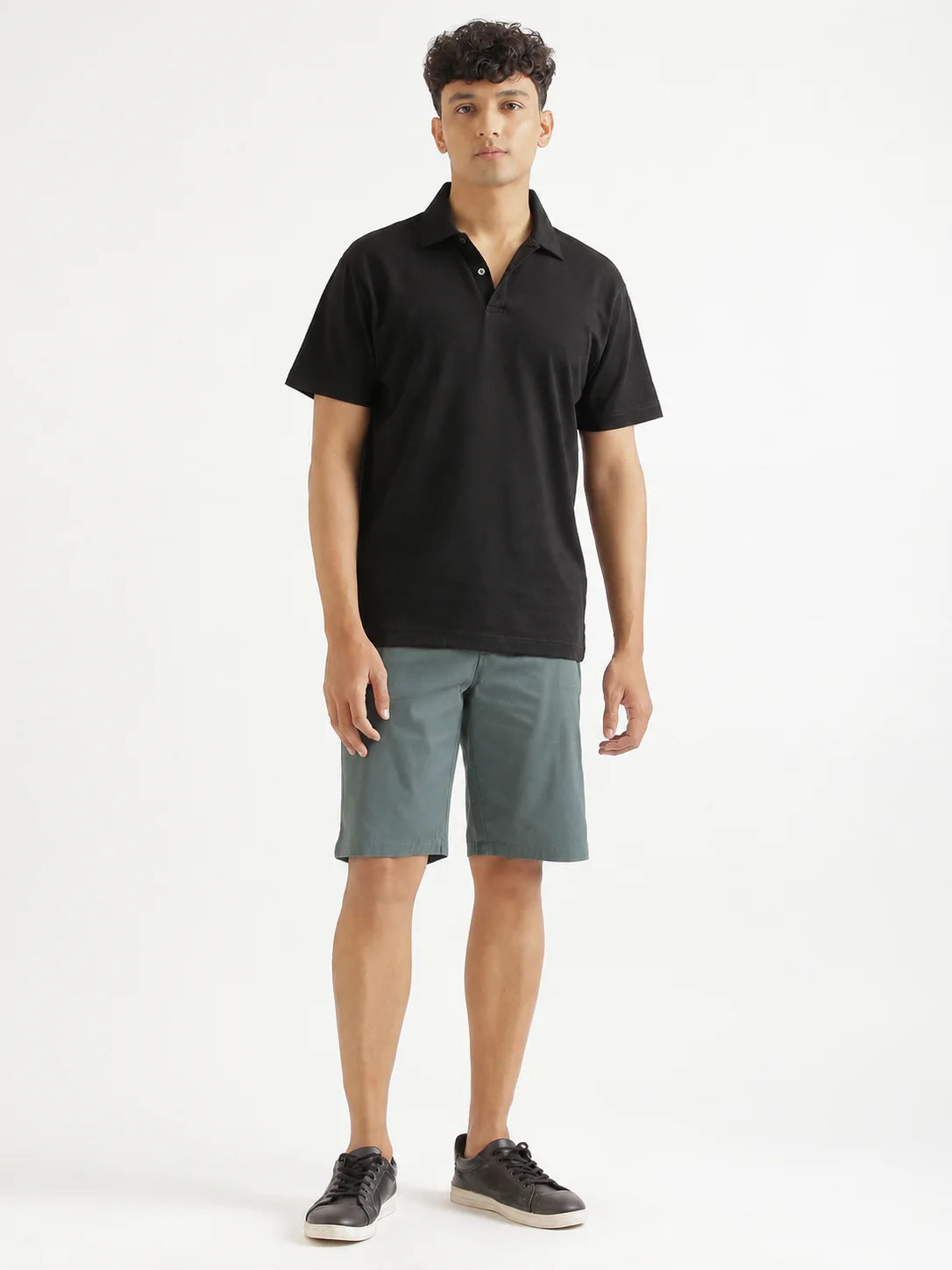 Men Grey Tailored Cotton Shorts