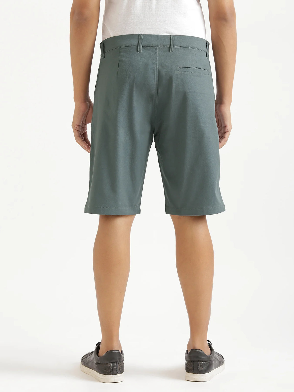 Men Grey Tailored Cotton Shorts
