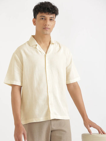 Flowy Linen Cuban Collar Shirt