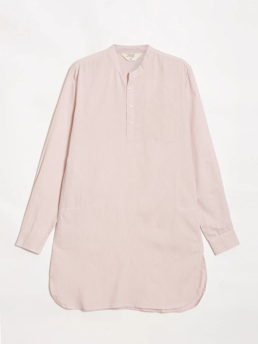 Men Blush Pink Flowy Linen Long Kurta