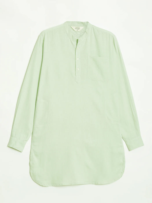 Men Mint Green Flowy Linen Long Kurta