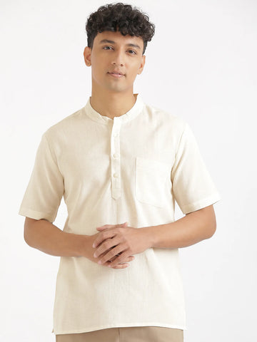 Flowy Linen Half Sleeve Kurta
