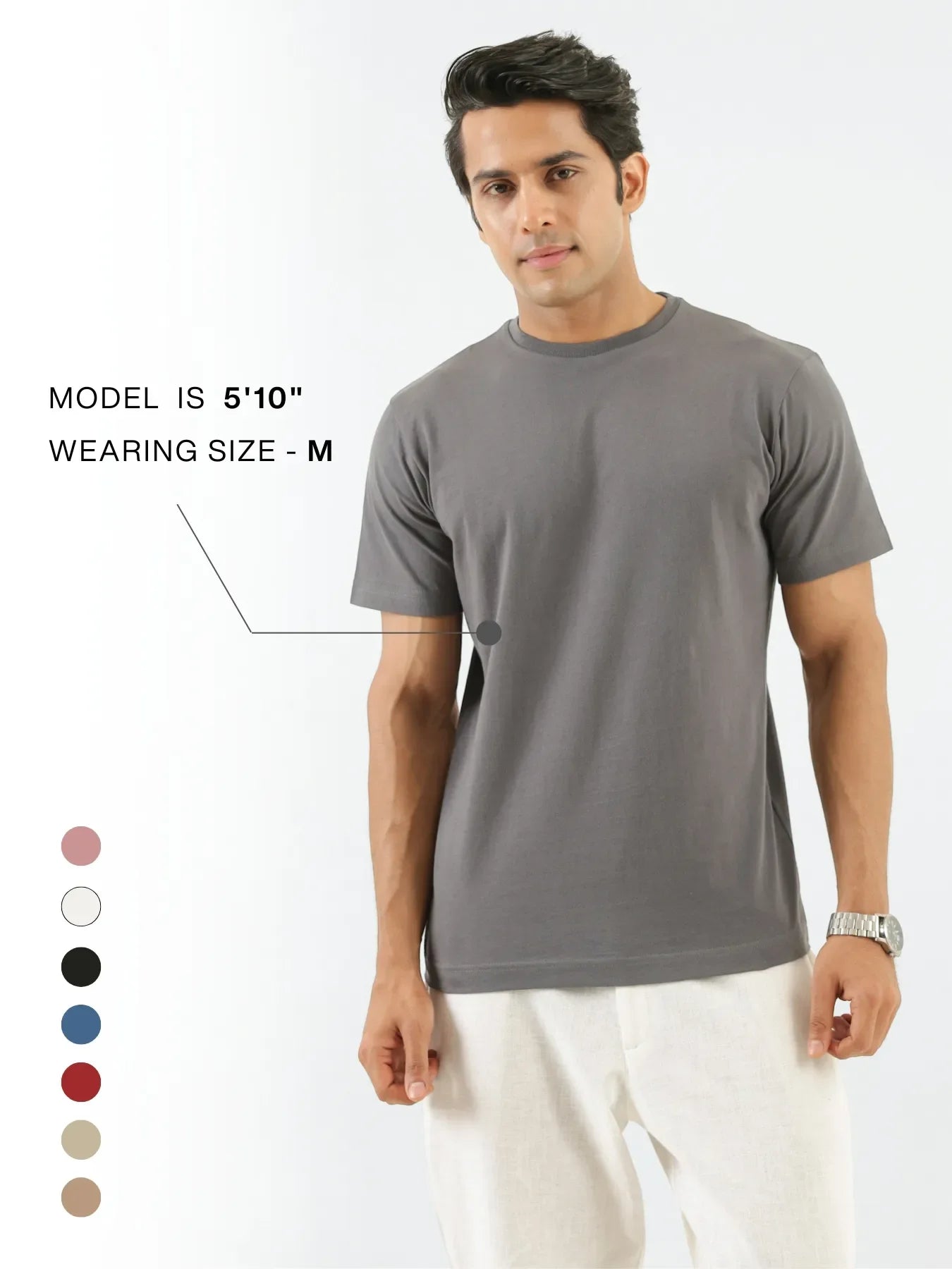 Men German Grey Round Neck T-shirt