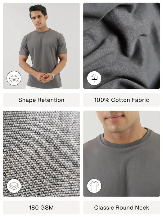 Men German Grey Round Neck T-shirt