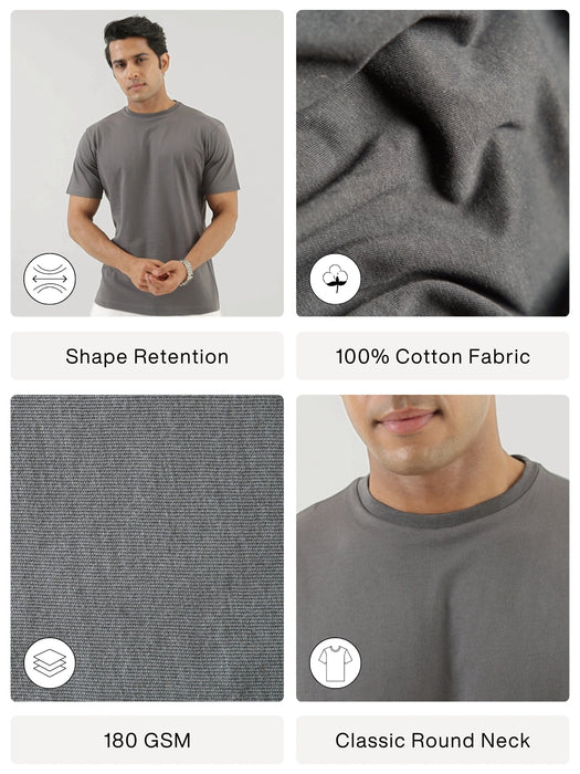 Men German Grey Round Neck T-shirt