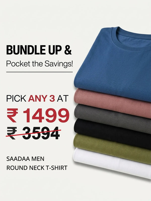 Pick Any 3 Men Round Neck T-shirts