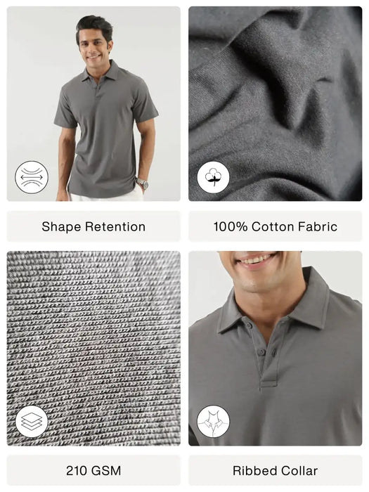 Men German Grey Polo T-shirt