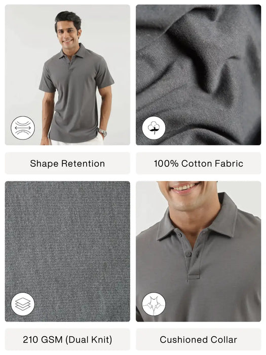 Men German Grey Polo T-shirt