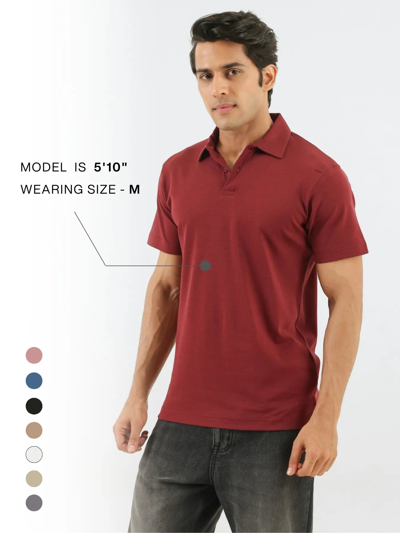 Men Maroon Polo T-shirt