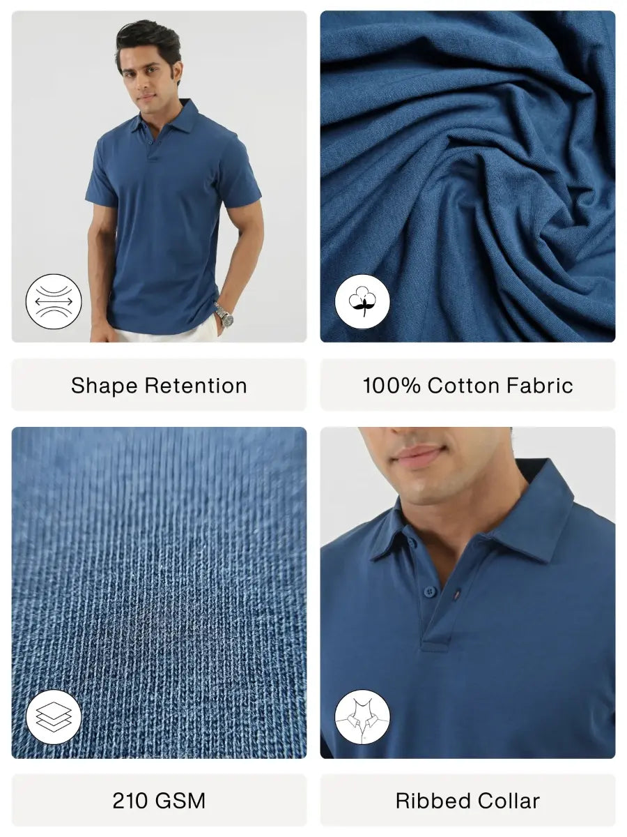 Men Midnight Blue Polo T-shirt