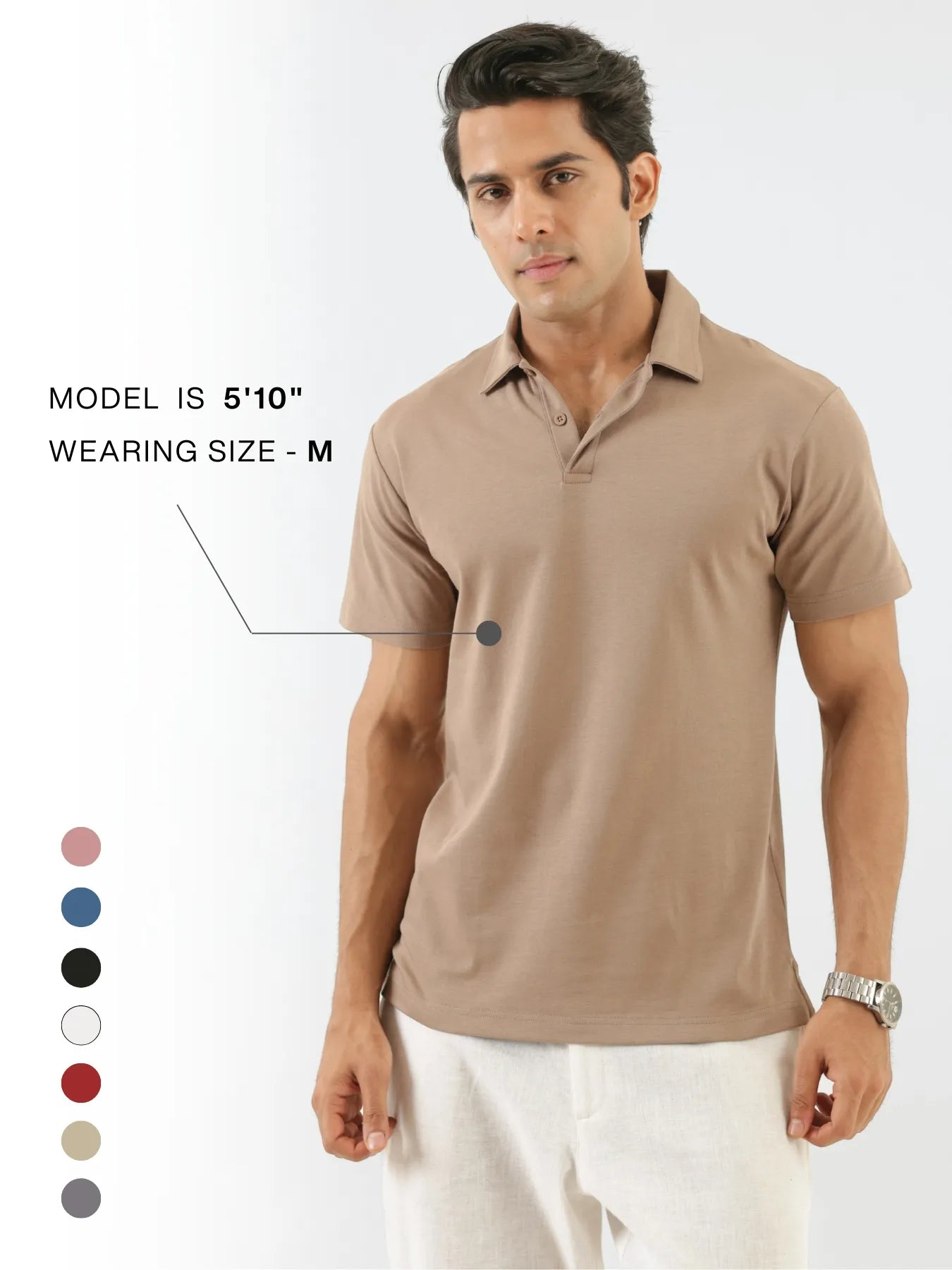 Men Mesa Taupe Polo T-shirt