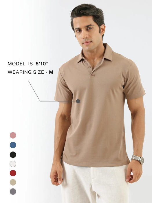 Men Mesa Taupe Polo T-shirt