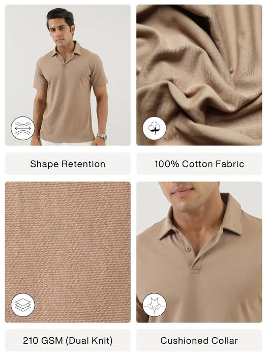 Men Mesa Taupe Polo T-shirt
