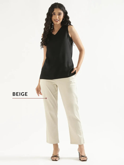 Pick Any 2 Women Straight Fit Formal Pants