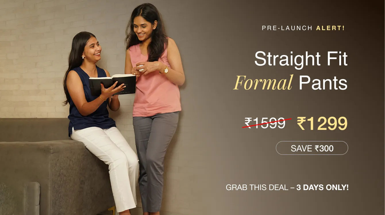 Women Straight Fit Formal Pant banner mobile