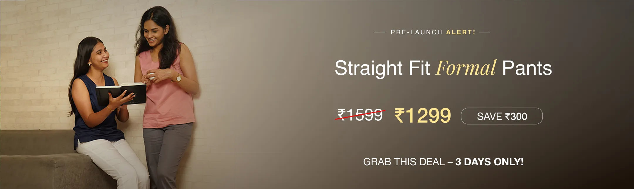 Women Straight Fit Formal Pant banner desktop