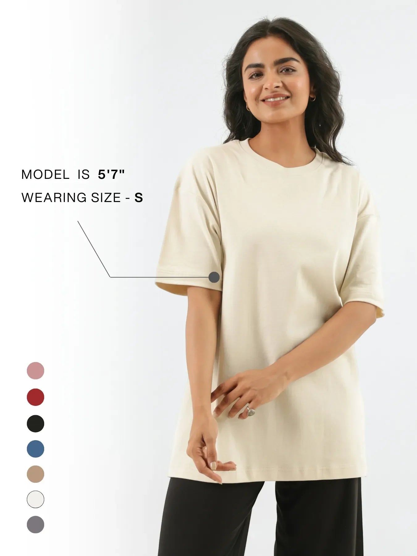 Unisex Beige Oversized T-shirt