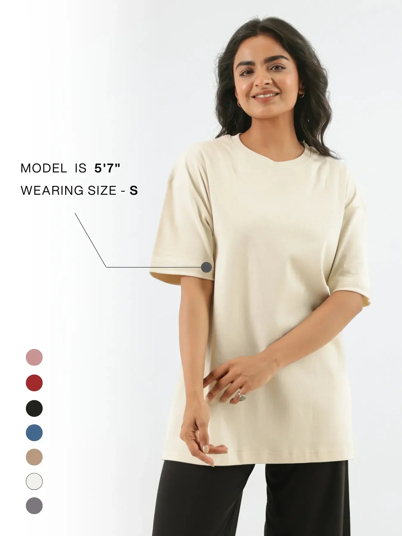 Women Beige Oversized T-shirt - Beige