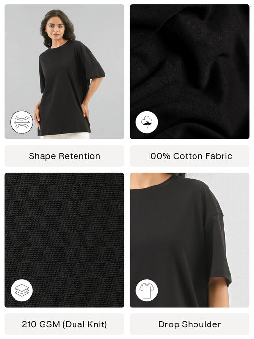 Unisex Black Oversized T-shirt
