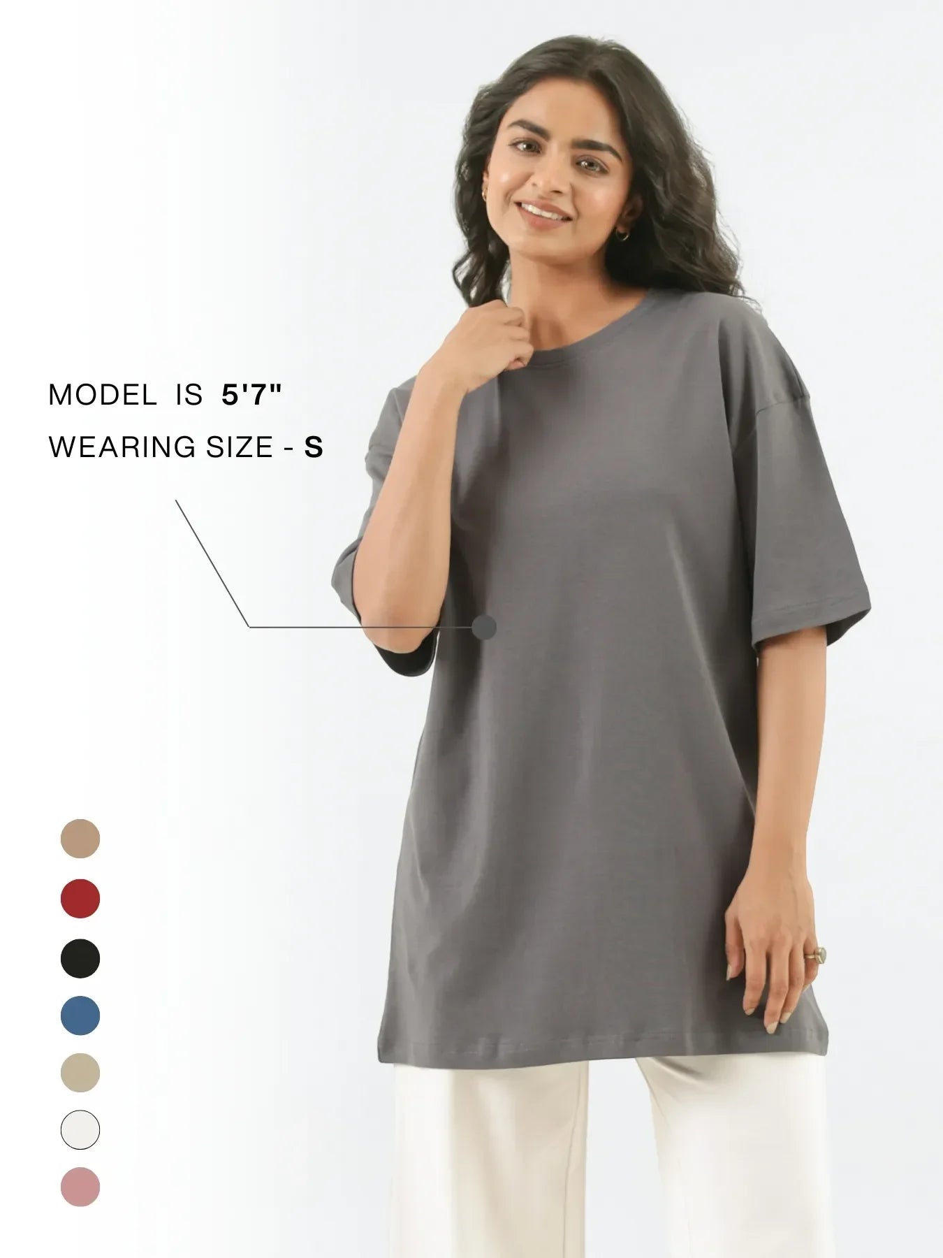 Women German Grey Oversized T-shirt - German Grey