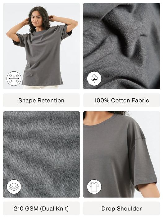 Men German Grey Oversized T-shirt - German Grey
