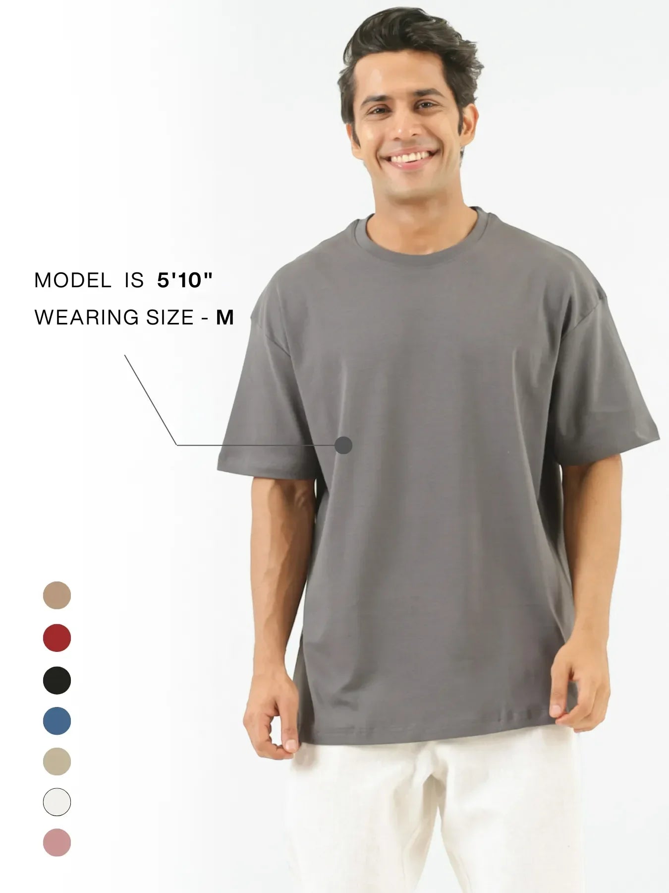 Men German Grey Oversized T-shirt - German Grey