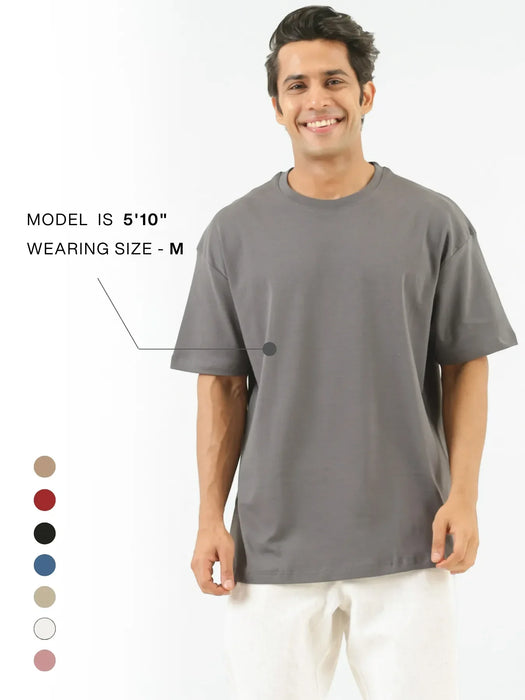 Men German Grey Oversized T-shirt - German Grey