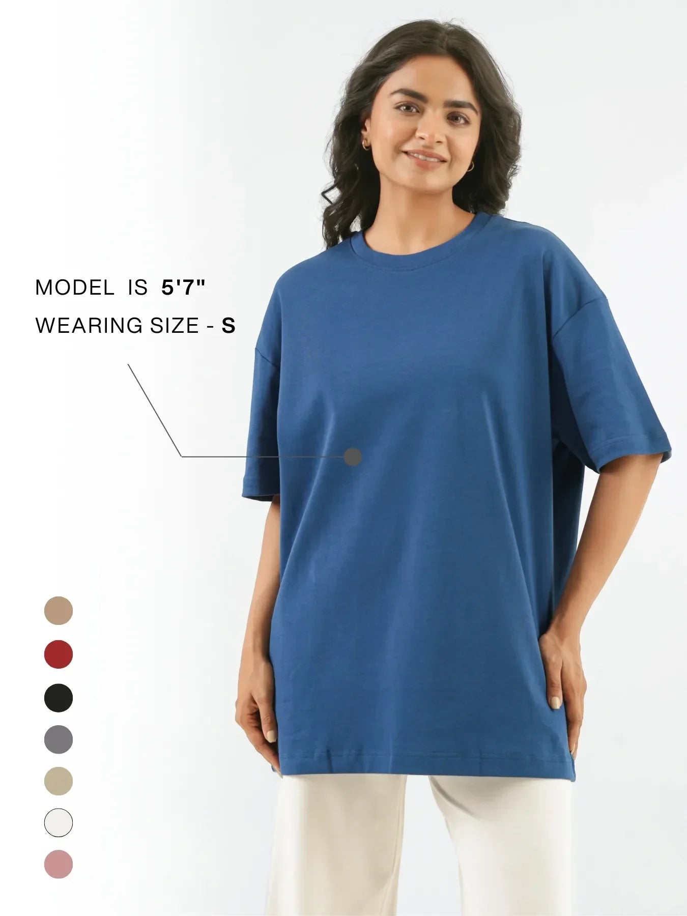 Women Midnight Blue Oversized T-shirt - Midnight Blue
