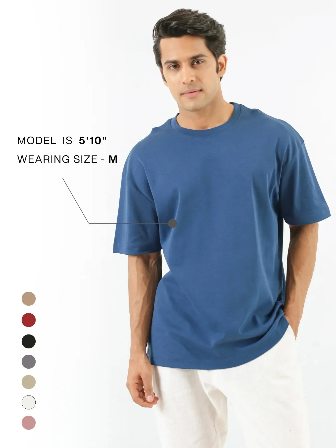 Men Midnight Blue Oversized T-shirt - Midnight Blue