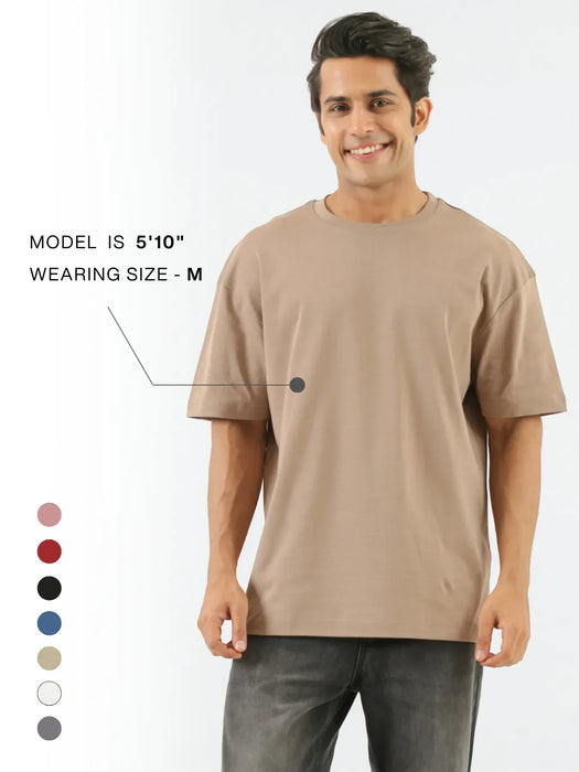Men Mesa Taupe Oversized T-shirt - Mesa Taupe