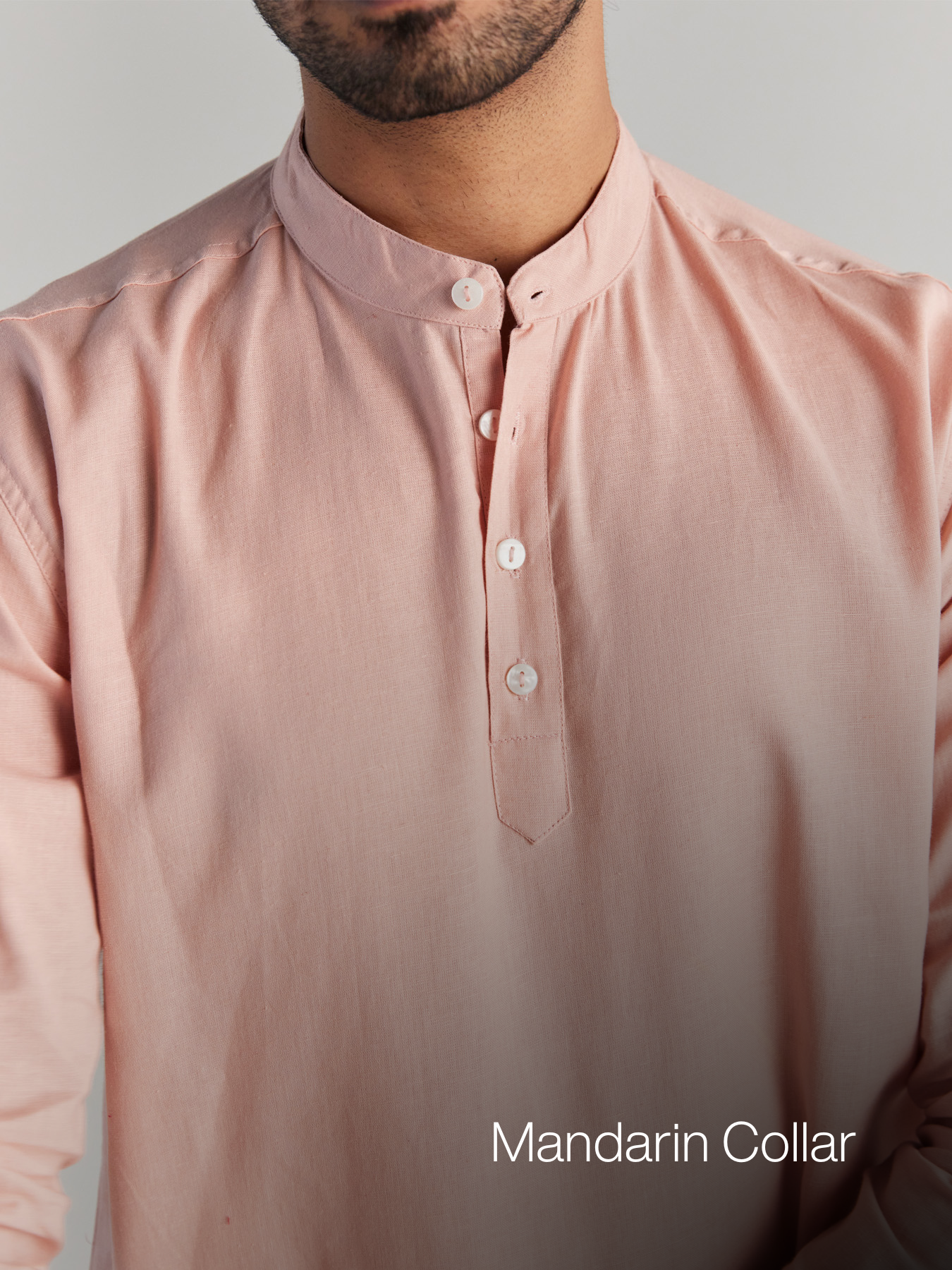 Salmon Pink Airy Linen Short Kurta