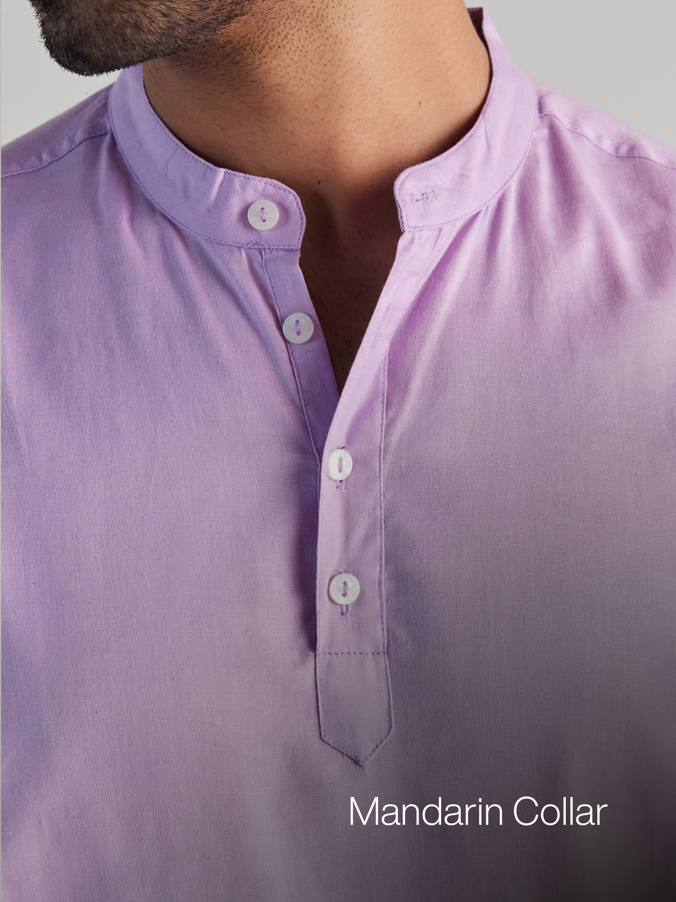 Lilac Airy Linen Short Kurta