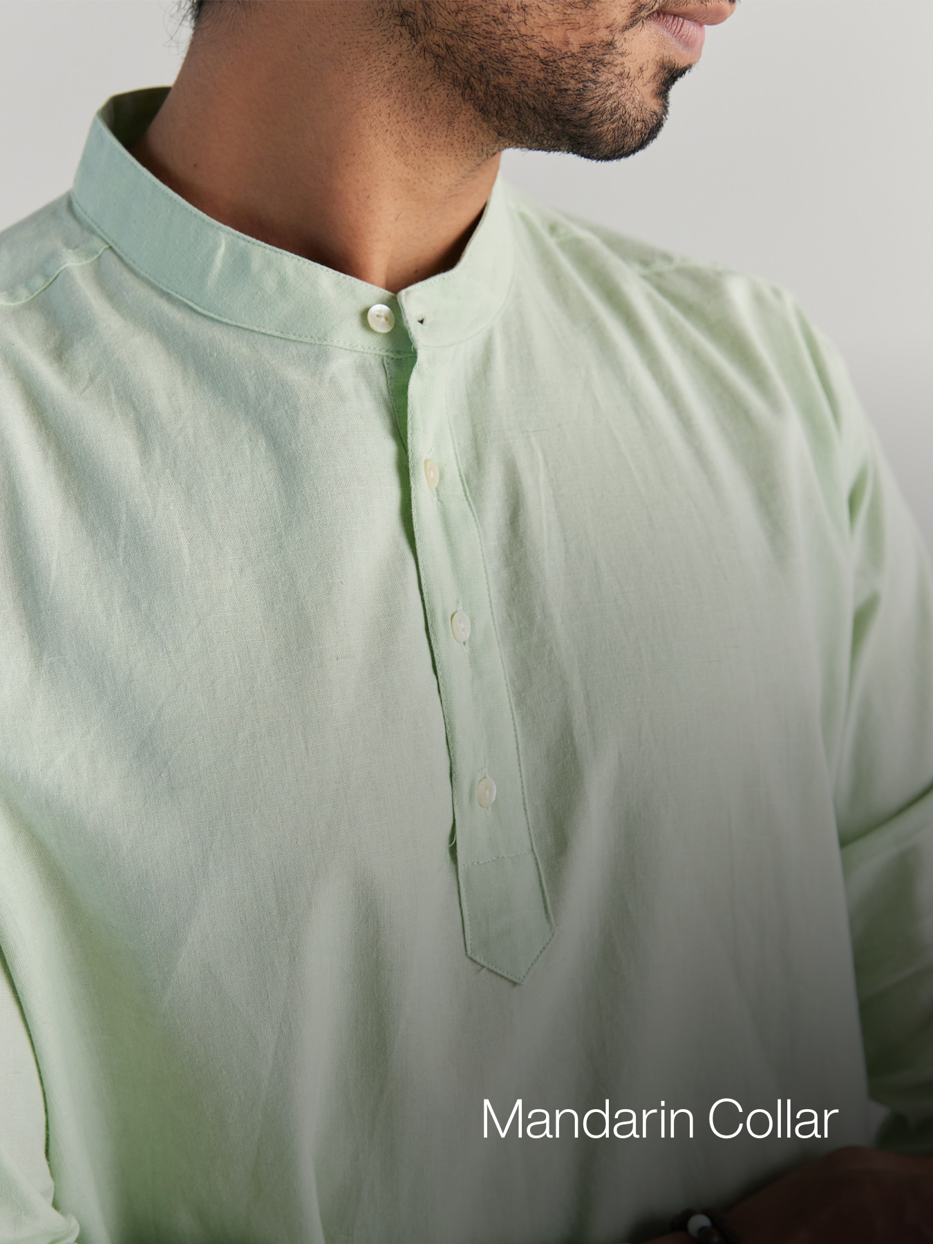 Mint Green Airy Linen Short Kurta