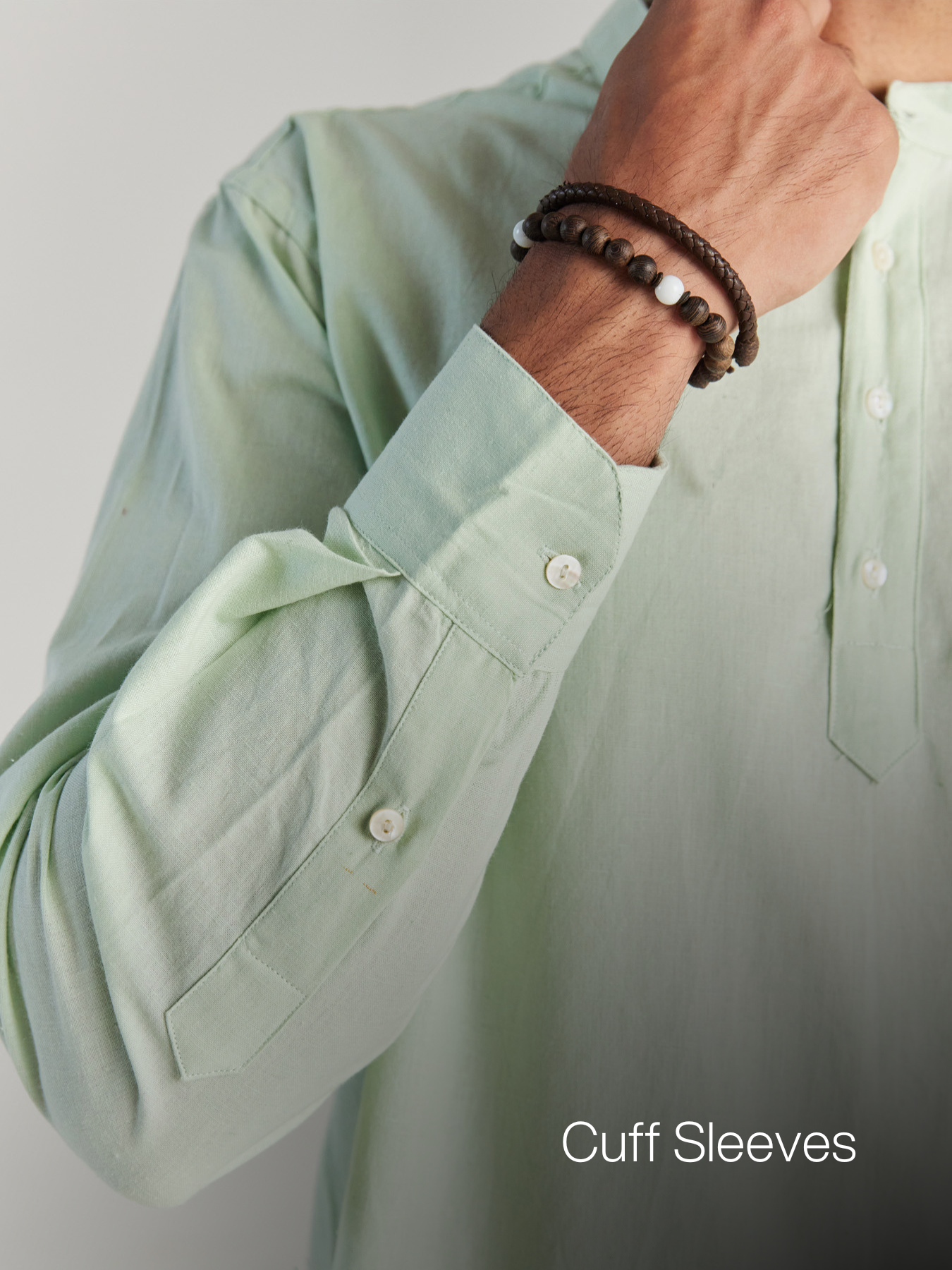 Mint Green Airy Linen Short Kurta