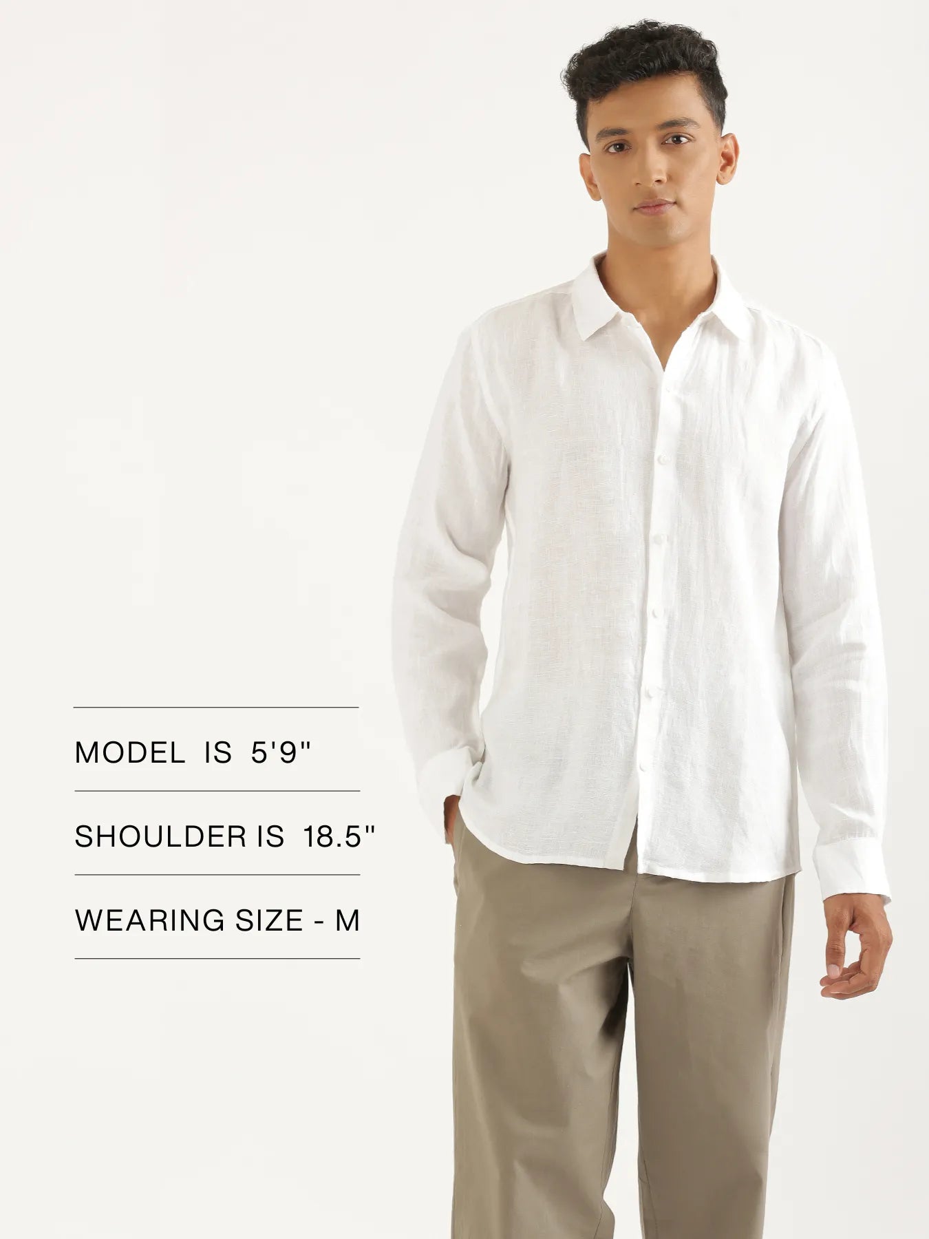 Men White Pure Linen Full Sleeve Shirt