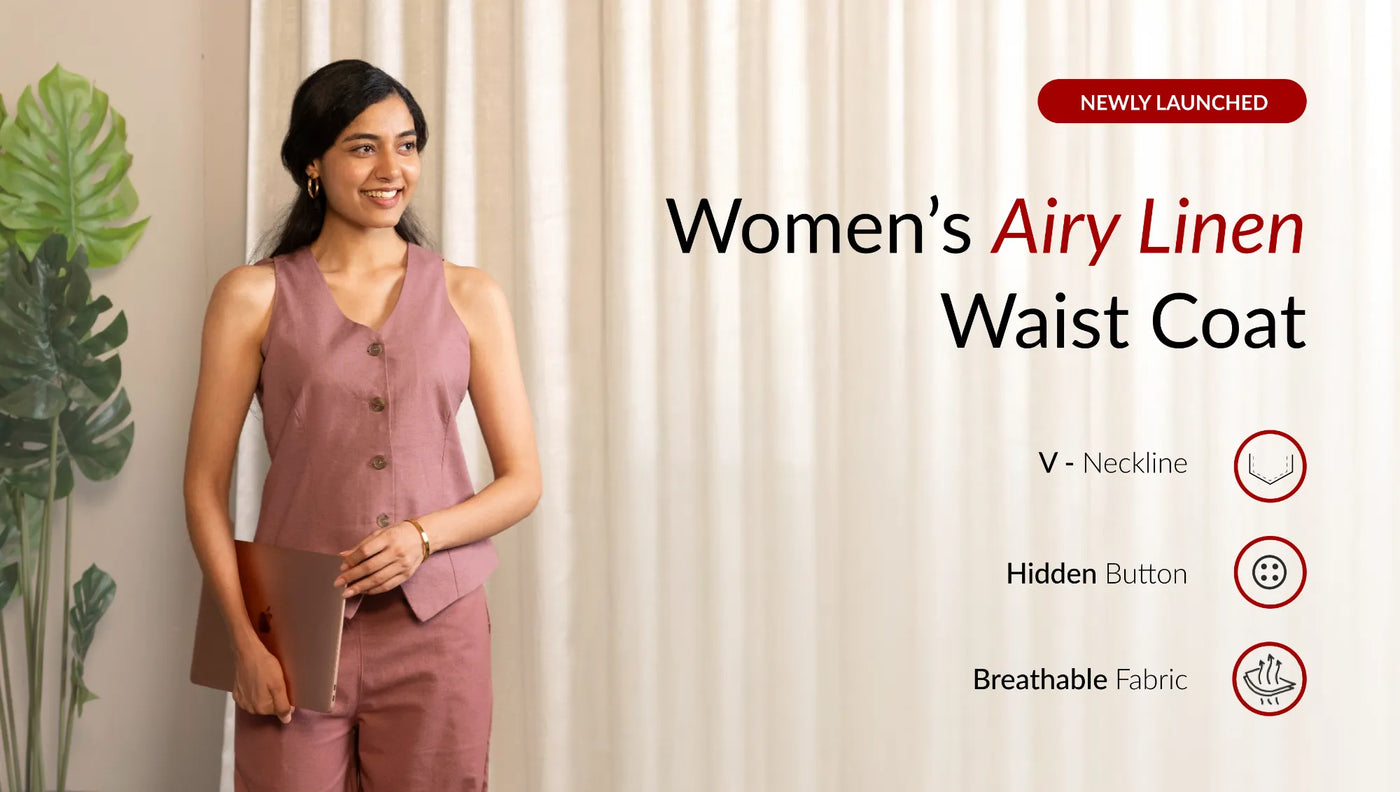 Women Airy Linen Waist Coat