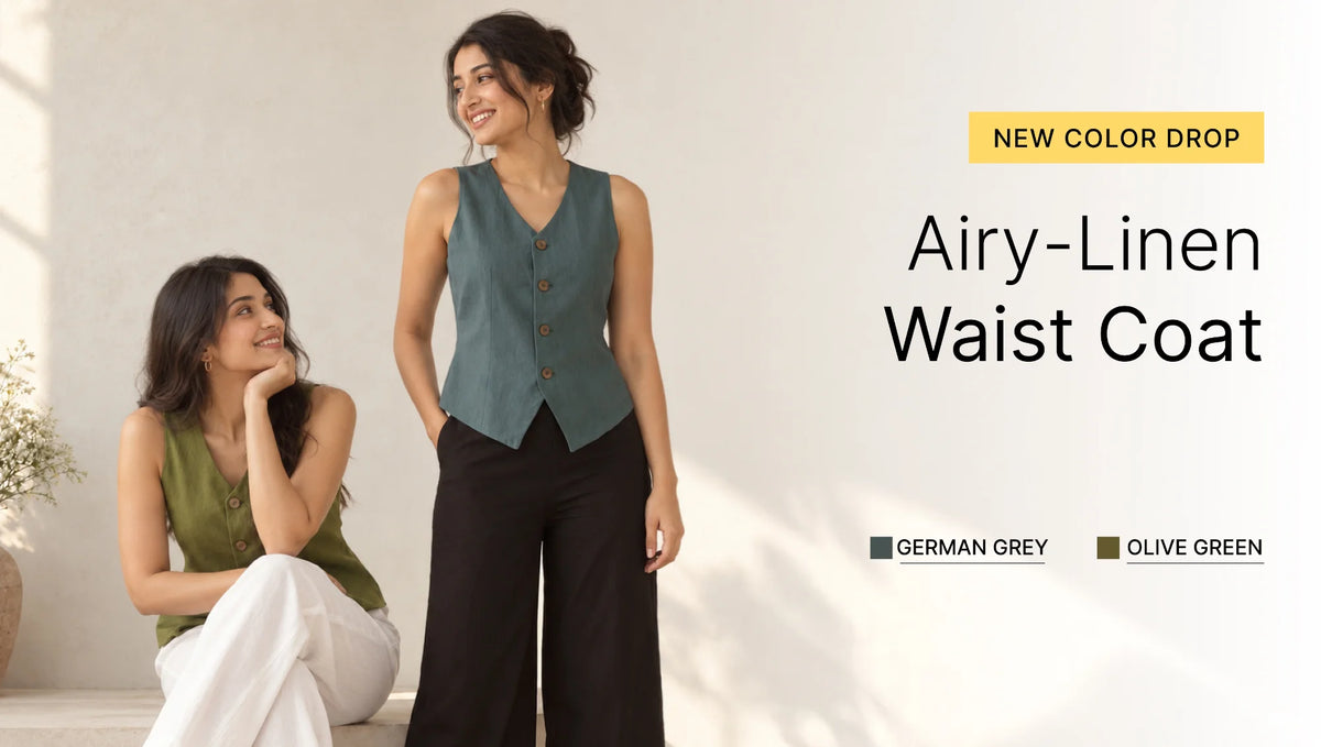 Women Airy Linen Waist Coat