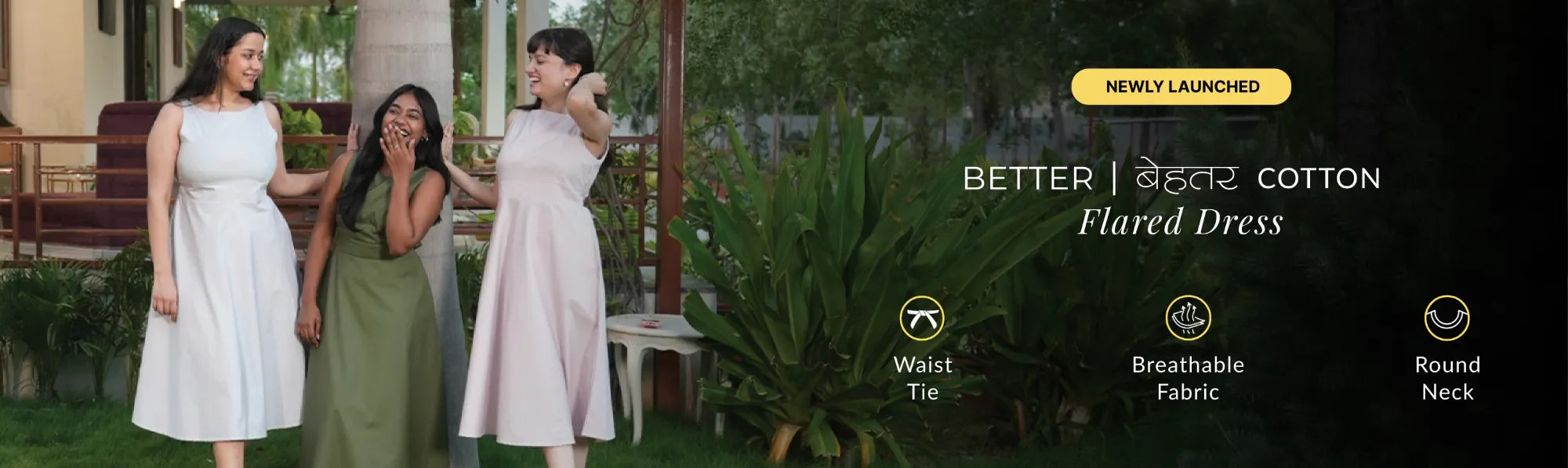 Women Better Cotton Flared Dress banner desktop